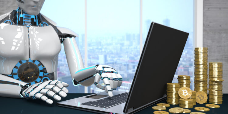 White Robot Notebook Bitcoins