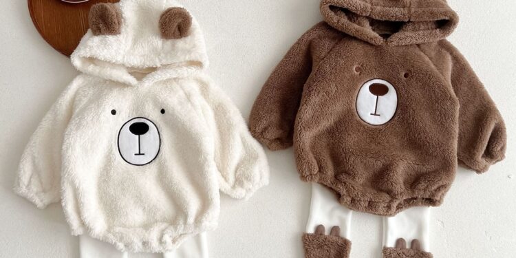 thesparkshop.in: bear design long sleeve baby jumpsuit